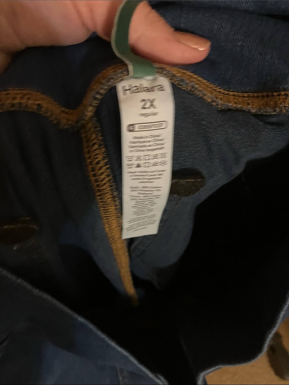 HALARA Flex Crossover Jeans Dark Blue Wide Leg Pull-On Pants - Picture 4 of 5